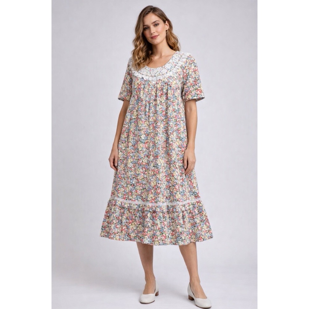 Vintage Island Fashions Womens‎ Size 14 Honolulu Hawaiian Muumuu Dress Floral